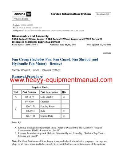 DOWNLOAD CATERPILLAR 962G II WHEEL LOADER SERVICE REPAIR MANUAL BAD