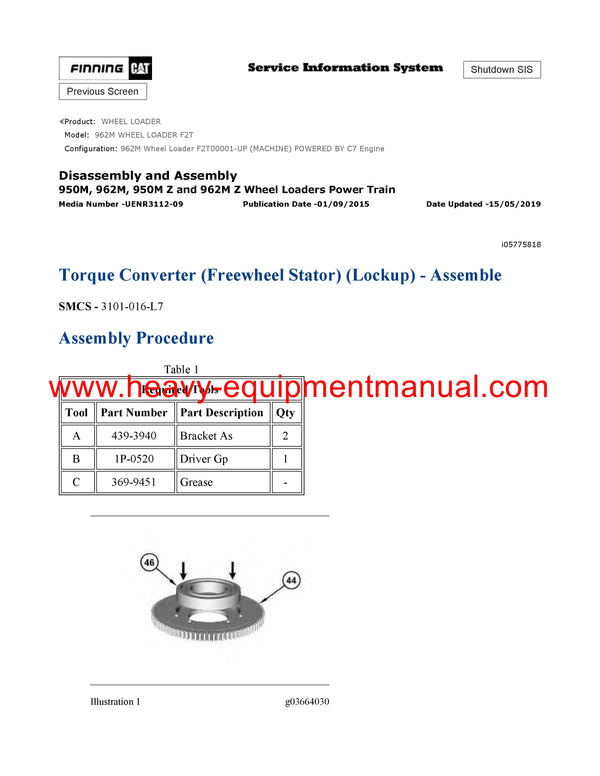DOWNLOAD CATERPILLAR 962M WHEEL LOADER SERVICE REPAIR MANUAL F2T