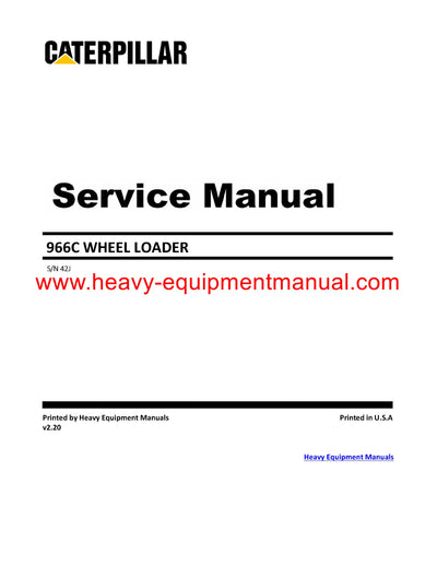 Download Caterpillar 966C WHEEL LOADER Service Repair Manual 42J06498-UP