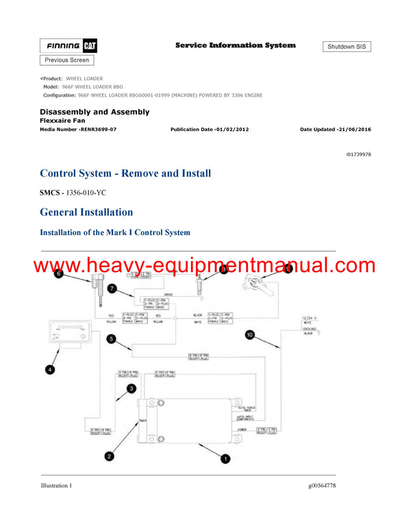 Download Caterpillar 966F WHEEL LOADER Service Repair Manual 8BG