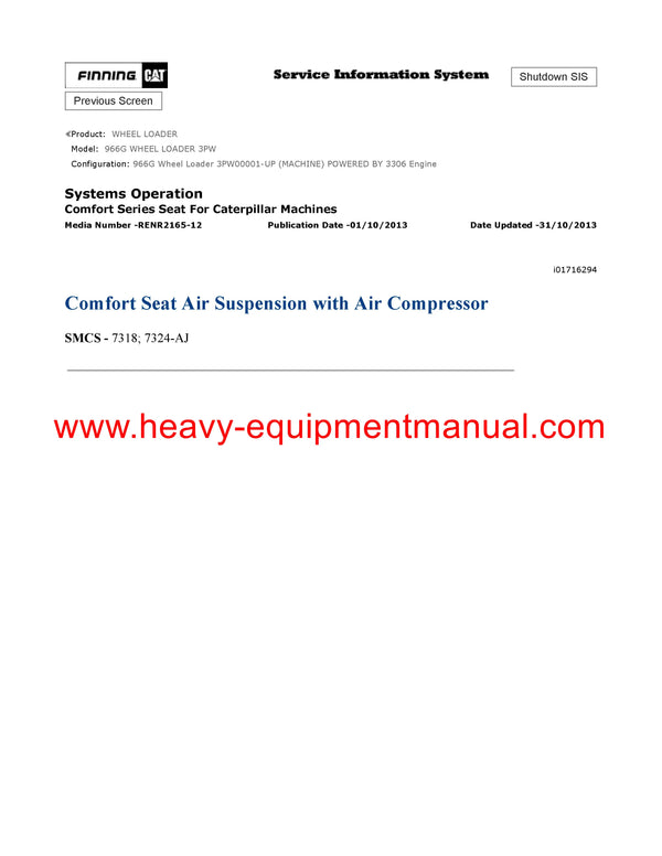 Download Caterpillar 966G WHEEL LOADER Service Repair Manual 3PW
