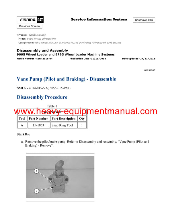 Download Caterpillar 966G WHEEL LOADER Service Repair Manual 8XW