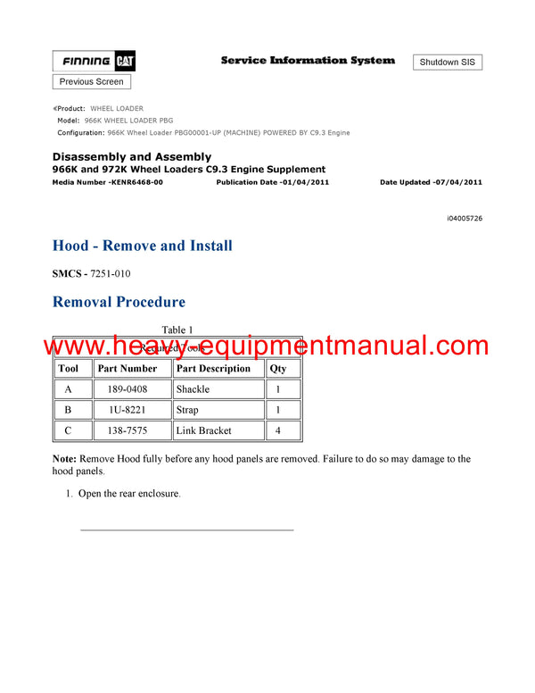 Download Caterpillar 966K WHEEL LOADER Service Repair Manual PBG