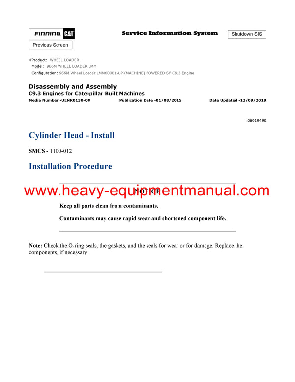 DOWNLOAD CATERPILLAR 966M WHEEL LOADER SERVICE REPAIR MANUAL LMM