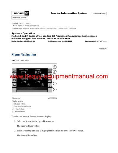 DOWNLOAD CATERPILLAR 966M XE WHEEL LOADER SERVICE REPAIR MANUAL FL2