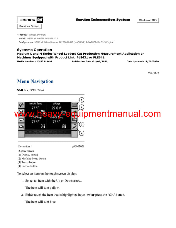 DOWNLOAD CATERPILLAR 966M XE WHEEL LOADER SERVICE REPAIR MANUAL FL2