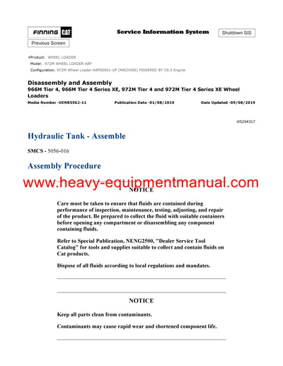 DOWNLOAD CATERPILLAR 972M WHEEL LOADER FULL COMPLETE SERVICE REPAIR MANUAL A8P