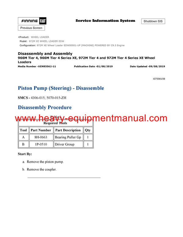 DOWNLOAD CATERPILLAR 972M XE WHEEL LOADER SERVICE REPAIR MANUAL EDW