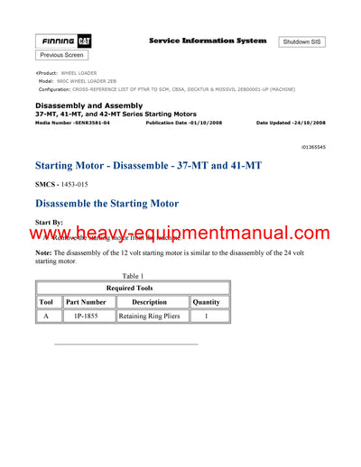 DOWNLOAD CATERPILLAR 980C WHEEL LOADER SERVICE REPAIR MANUAL 2EB