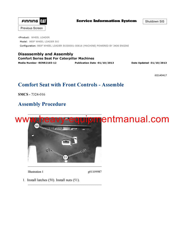 PDF Caterpillar 980F WHEEL LOADER Service Repair Manual 5XJ