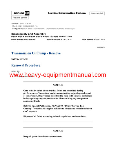 DOWNLOAD CATERPILLAR 982M WHEEL LOADER SERVICE REPAIR MANUAL F9A