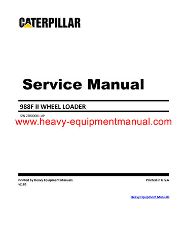 PDF Caterpillar 988F II WHEEL LOADER Service Repair Manual 2ZR
