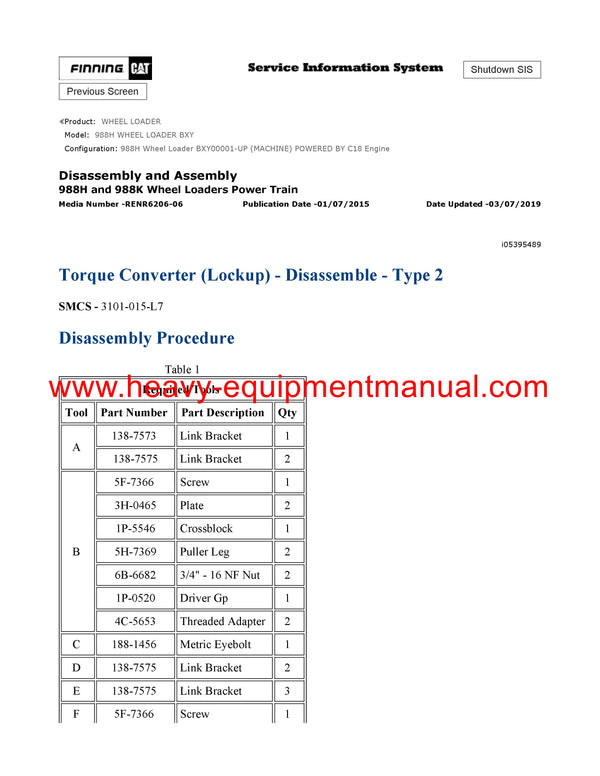 DOWNLOAD CATERPILLAR 988H WHEEL LOADER SERVICE REPAIR MANUAL BXY