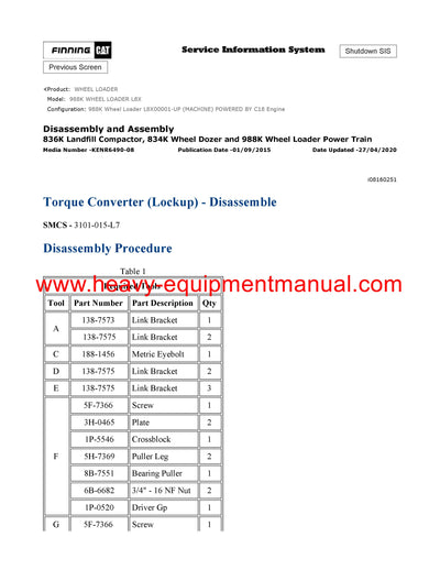 DOWNLOAD CATERPILLAR 988K WHEEL LOADER SERVICE REPAIR MANUAL L8X