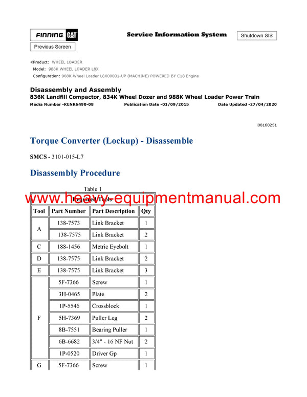DOWNLOAD CATERPILLAR 988K WHEEL LOADER SERVICE REPAIR MANUAL L8X