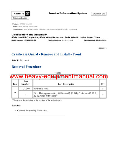 DOWNLOAD CATERPILLAR 988K WHEEL LOADER SERVICE REPAIR MANUAL TWX