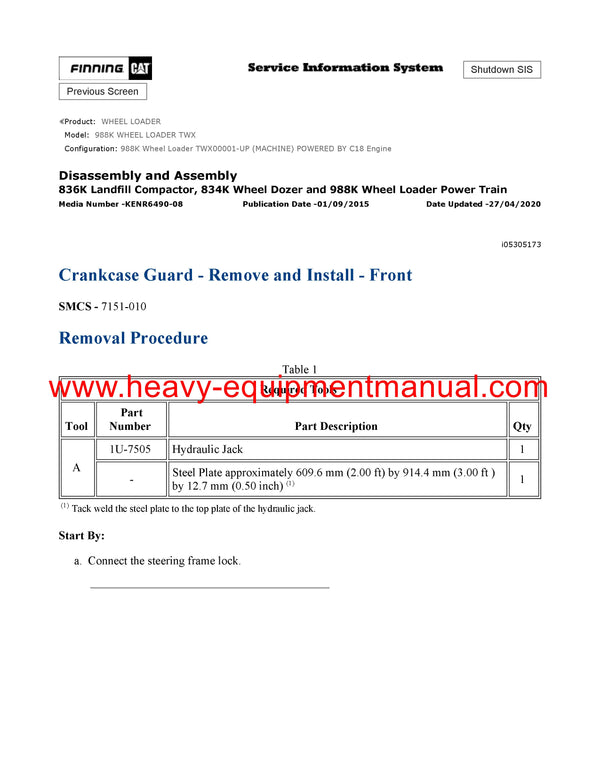 DOWNLOAD CATERPILLAR 988K WHEEL LOADER SERVICE REPAIR MANUAL TWX