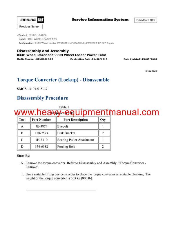 DOWNLOAD CATERPILLAR 990H WHEEL LOADER SERVICE REPAIR MANUAL BWX