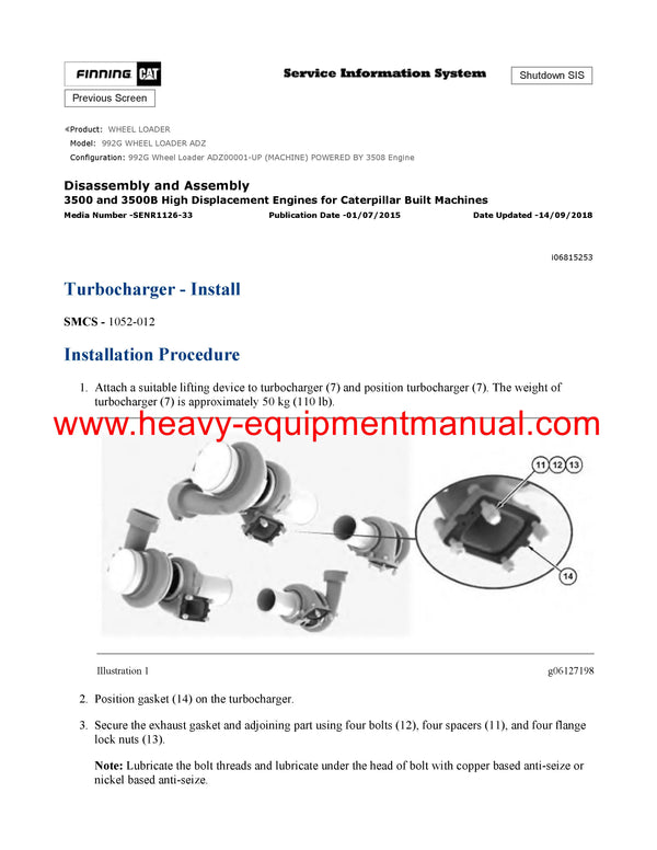 DOWNLOAD CATERPILLAR 992G WHEEL LOADER SERVICE REPAIR MANUAL ADZ
