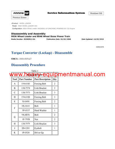 DOWNLOAD CATERPILLAR 992K WHEEL LOADER SERVICE REPAIR MANUAL H4C