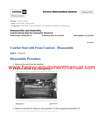 PDF Caterpillar 994H WHEEL LOADER Service Repair Manual DWC