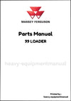 Massey Ferguson 99 LOADER Parts Manual - Download PDF