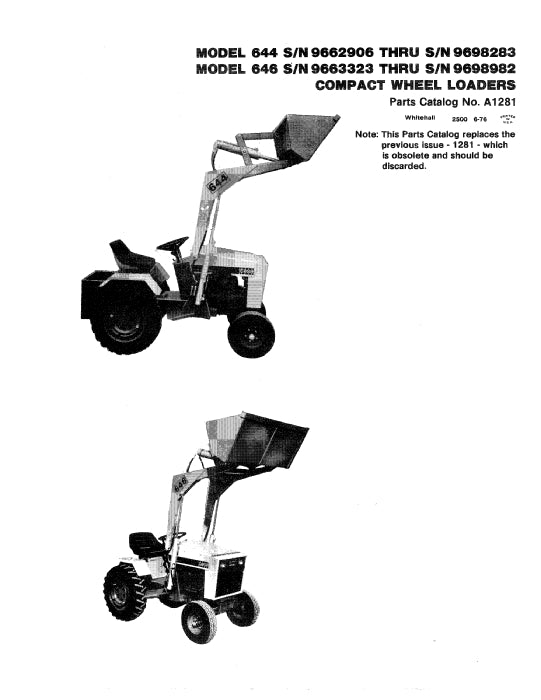 Case 644 and 646 Compact Wheel Loader Parts Manual A1281