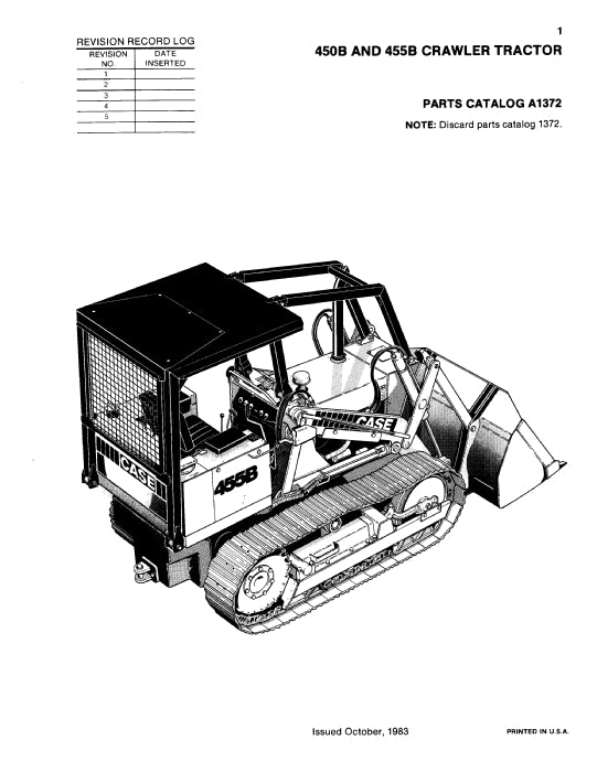Case 450B 455B Crawler Parts Manual A1372