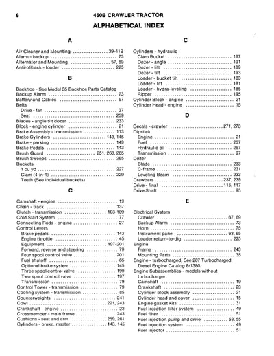 Case 450B 455B Crawler Parts Manual A1372