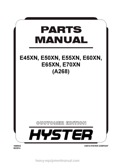 Hyster Forklift Truck Full Complete Parts Catalog Manual PDF