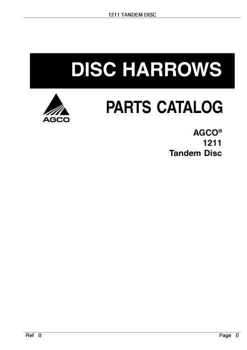 AGCO 1211 Tandem Disc Parts Manual - PDF Download