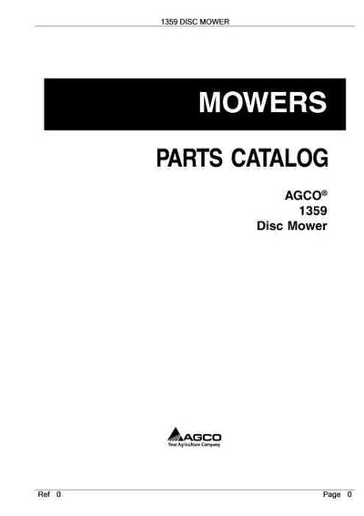 AGCO 1359 Disc Mower Parts Manual - PDF Download
