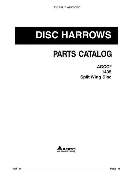 AGCO 1435 Split Wing Disc Parts Manual - PDF Download