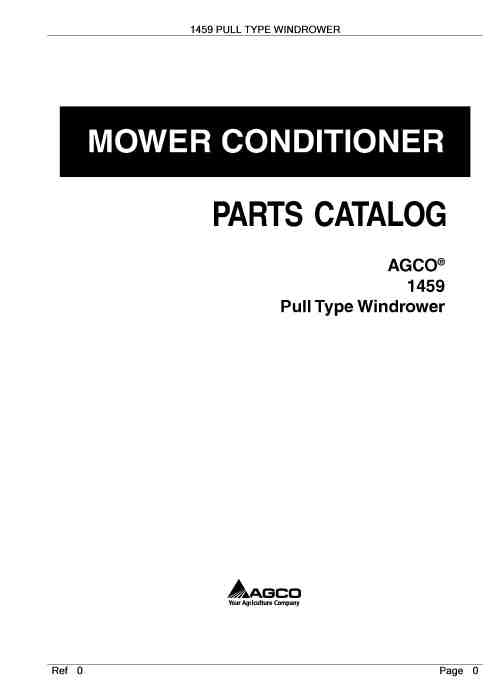 AGCO 1459 Pull Type Windrower Parts Manual -  PDF Download