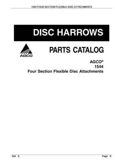 AGCO 1544 Four Section Flexible Disc Attachments Parts Manual - PDF Download