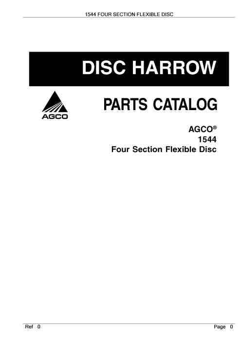 AGCO 1544 Four Section Flexible Disc Parts Manual - PDF Download