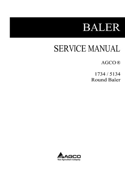 AGCO 1734, 5134 Round Baler Service Manual - PDF Download
