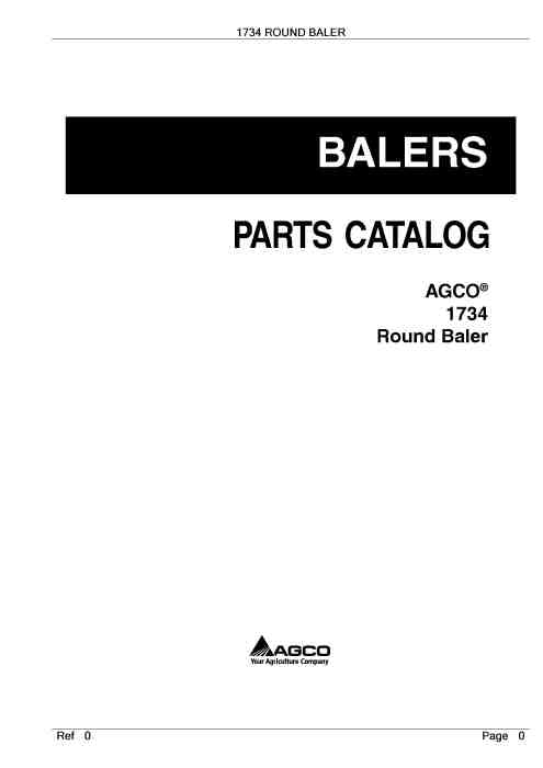 AGCO 1734 Round Baler Parts Manual - PDF Download