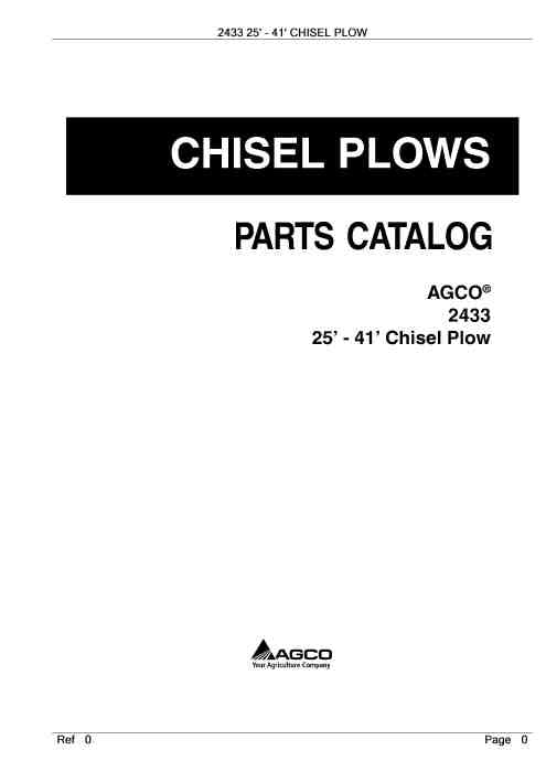 AGCO 2433 25' - 41' Chisel Plow Parts Manual - PDF Download