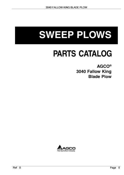 AGCO 3040 Fallow King Blade Plow Parts Manual - PDF Download