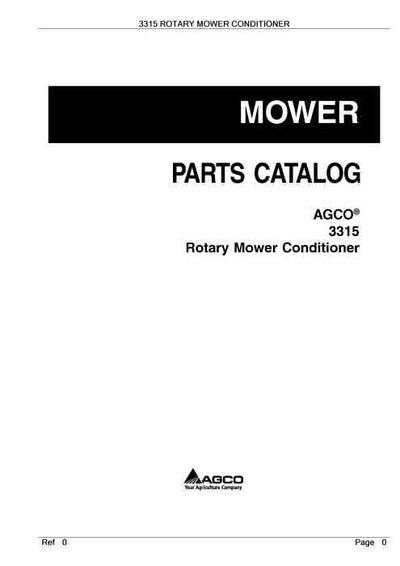 AGCO 3315 Rotary Mower Conditioner Parts Manual - PDF Download