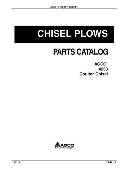 AGCO 4233 Coulter Chisel Parts Manual - PDF Download