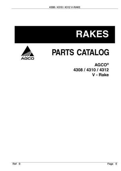 AGCO 4308 / 4310 / 4312 V-Rake Parts Manual - PDF Download