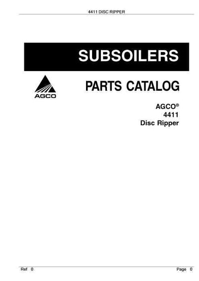 AGCO 4411 Disc Ripper Parts Manual - PDF Download