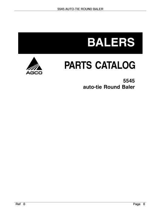 AGCO 5545 Auto-tie Round Baler Parts Manual - PDF Download