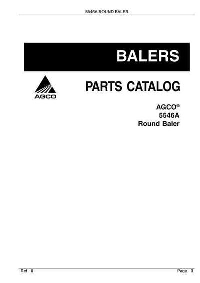 AGCO 5546A Round Baler Parts Manual - PDF Download