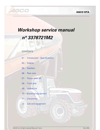 AGCO DT220A Tractor Workshop Service Manual - PDF Download