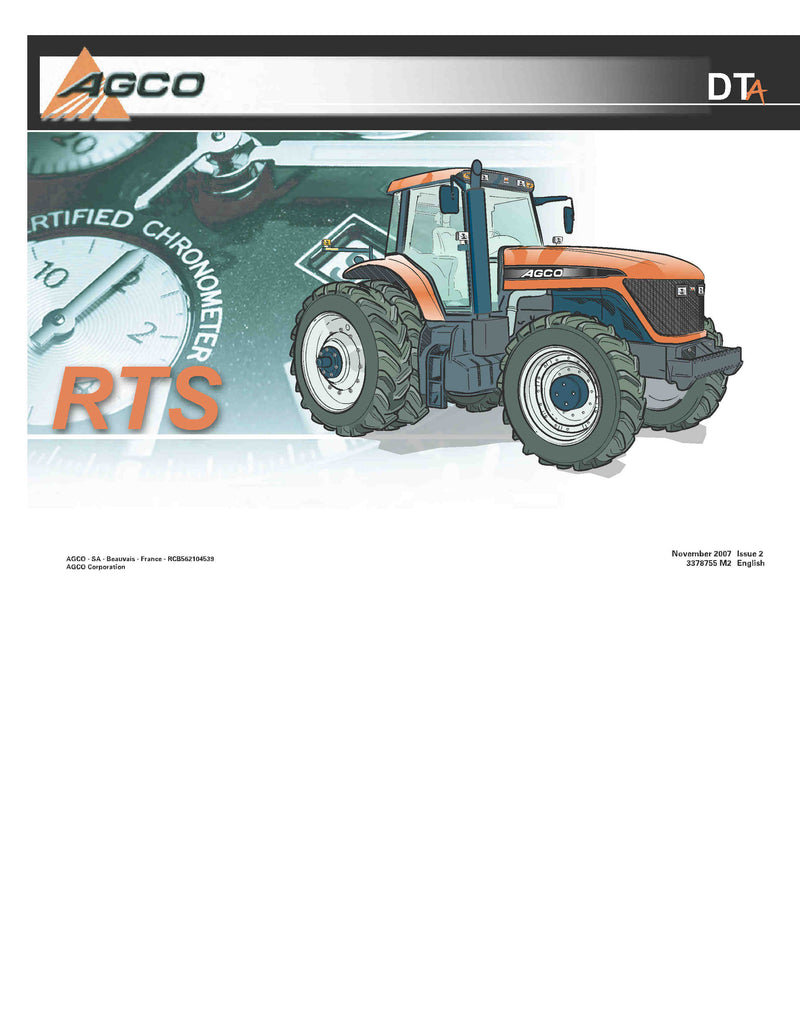 AGCO DT240A Tractor Repair Time Schedule - PDF Download