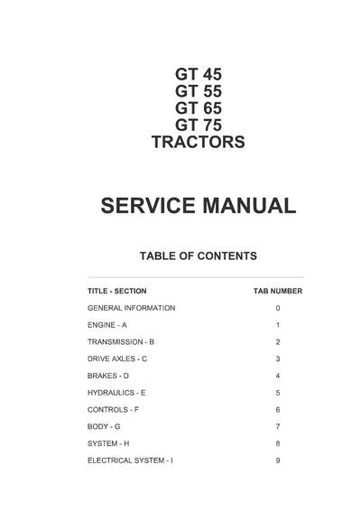 AGCO GT55 Tractor Service Manual - PDF Download
