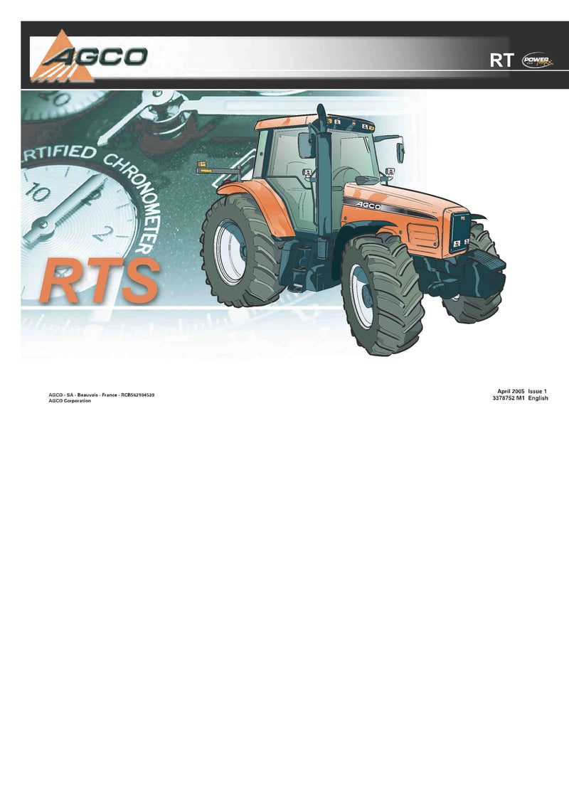 AGCO RT150 Tractor Powermaxx CVT Repair Time Schedule - PDF Download